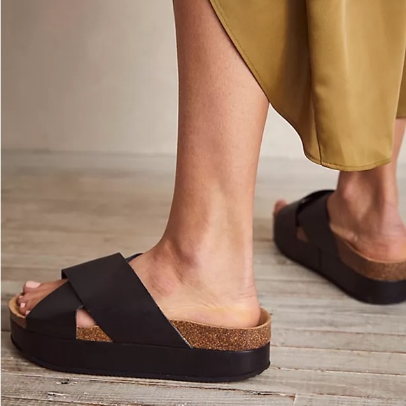 Free People Black Sidelines Flatform Sandals - Picture 14 of 16